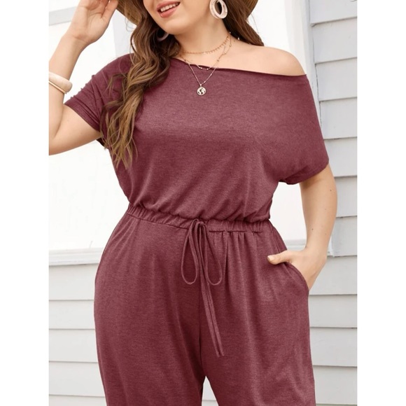 Shein Sexy Tie-Front Off-Shoulder Sexy Jumpsuit 4X - EUC - Picture 4 of 5